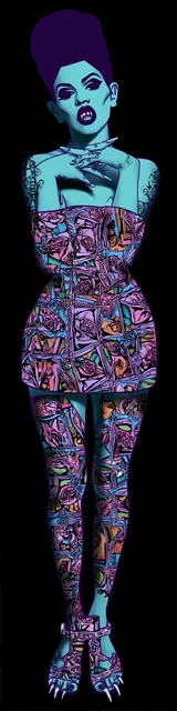 Free vampire bookmark featuring a full matching vampire outfit